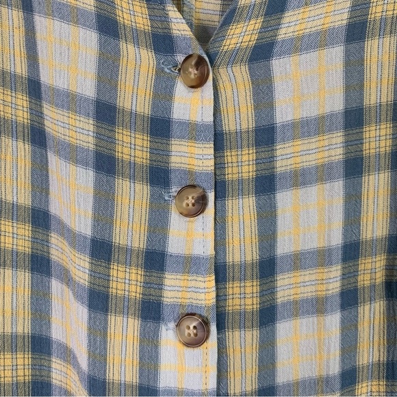 Urban outfitters women’s plaid button v neck jumpsuit pockets M - Picture 7 of 10